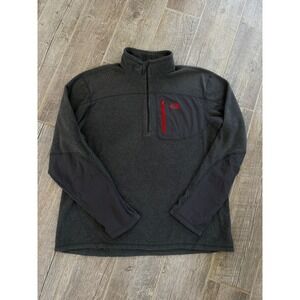 The North Face Fleece Pullover Mens Large Grey Excellent Quarter Zip